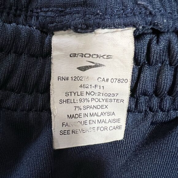 Brooks Men's Sz L Athletic Joggers Navy Blue Sport Pants Trackers 2 Packets Zip - Picture 6 of 9